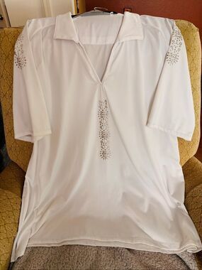 Nancy Lopez Blinged White Golf Polo